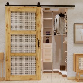 drzwi rattanowe przesuwne do garderoby boho