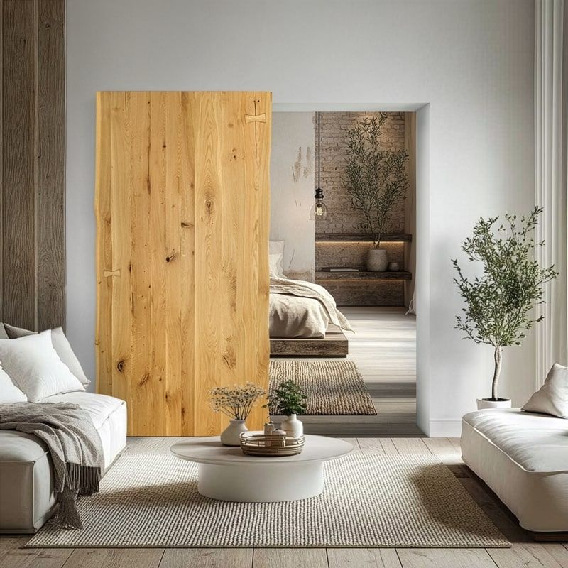 drzwi z systemem przesuwnym ukrytym modern rustic