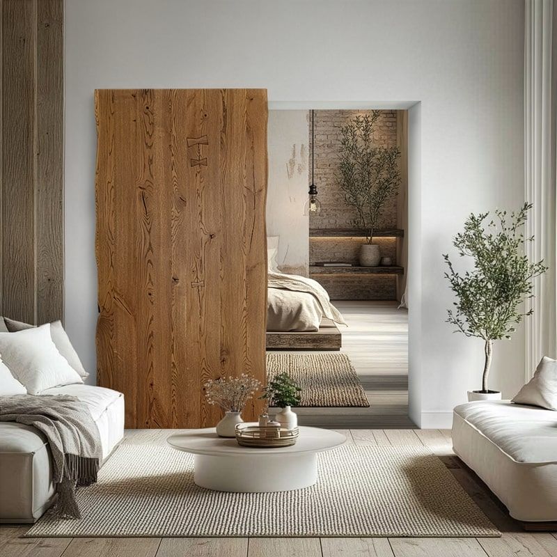 drzwi przesuwne debowe do salonu