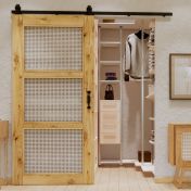 drzwi rattanowe przesuwne do garderoby boho