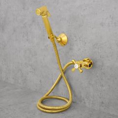 bateria bidetowa jednouchwytowa złota retro