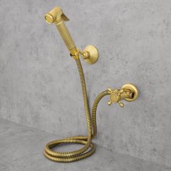 bateria bidetowa jednouchwytowa złoto szczotkowane