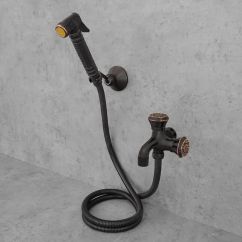 bateria bidetowa łazienkowa czarna retro