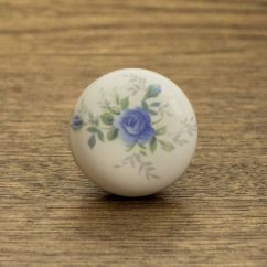 gałki meblowe ceramiczne z kwiatem