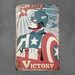 metalowa tabliczka retro kapitan ameryka