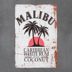 metalowa tabliczka retro Malibu