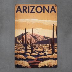 plakat metalowy dekoracyjny arizona