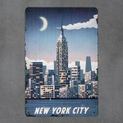 plakat metalowy z nadrukiem new york retro