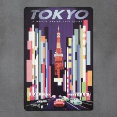 plakat metalowy z nadrukiem tokyo retro