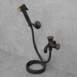 bateria bidetowa łazienkowa czarna retro