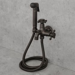 bateria bidetowa ozdobna czarna retro