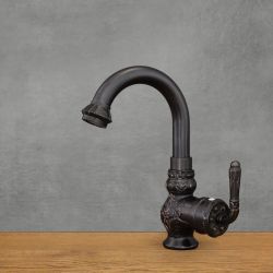 bateria umywalkowa stojąca czarna vintage
