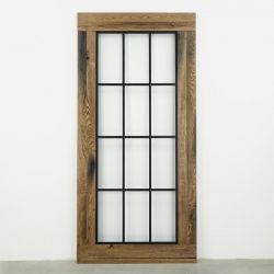 drzwi przesuwne szklane w drewnianej ramię loft