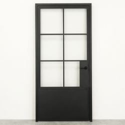 drzwi szklane wewnętrzne otwierane transparentne loft