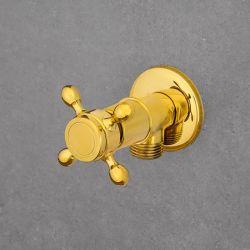 kranik do węża wc ozdobny retro złoty