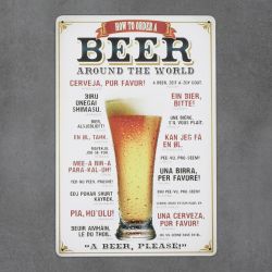 metalowa tabliczka retro how to order a beer