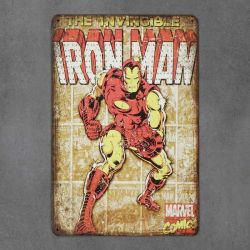metalowa tabliczka retro iron man