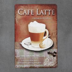metalowa tabliczka ścienna cafe latte
