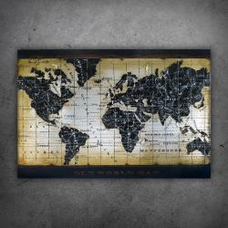 Obraz 3D metalowy Mapa Świata