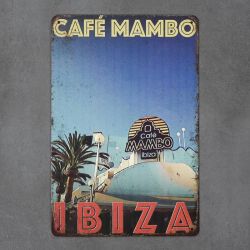 plakat metalowy z nadrukiem ibiza retro