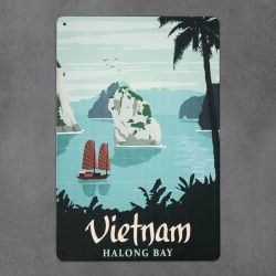 plakat metalowy z nadrukiem vietnam retro