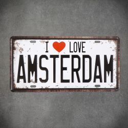 I LOVE AMSTERDAM tabliczka ozdobna