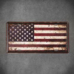 Tabliczka dekoracyjna metalowa FLAGA USA