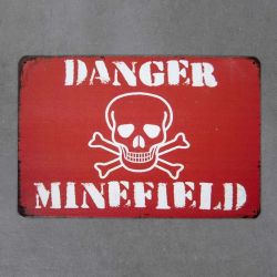 tabliczka dekoracyjna metalowa retro danger