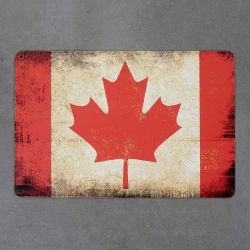 metalowa tabliczka flaga kanada retro