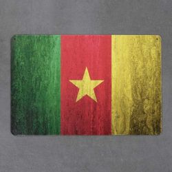 tabliczka metalowa retro flaga Kamerunu 