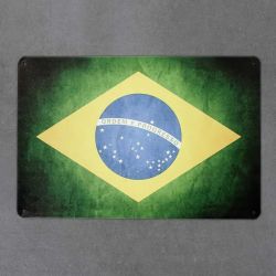tabliczka metalowa ścienna retro flaga Brazylii