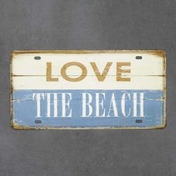 tabliczka metalowa ścienna retro love the beach