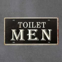 metalowa tabliczka ścienna retro toilet men
