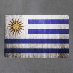 tabliczka metalowa z nadrukiem flagi Urugwaju