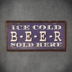 Tabliczka ozodbna metalowa ice cold beer