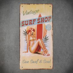 Tabliczka dekoracyjna metalowa SURF SHOP