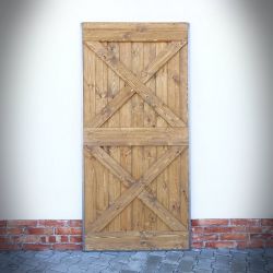 Drzwi przesuwne drewniane w ramie stalowej FIXER - WHISKY - WYPRZEDAŻ