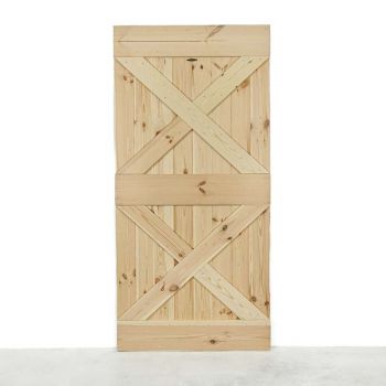 Drzwi przesuwne drewniane sosnowe FOREST 2X Surowe-WYPRZEDAŻ