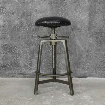 Hoker loft industrialny tapicerowany INDUSTRIAL 3 STALOWY