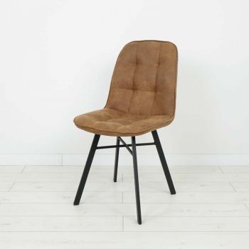 krzesło tapicerowane metalowe w stylu industrialnym