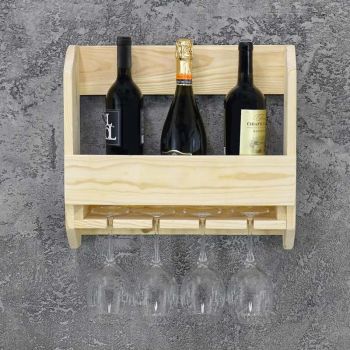półka na wino drewniana sosnowa rustykalna