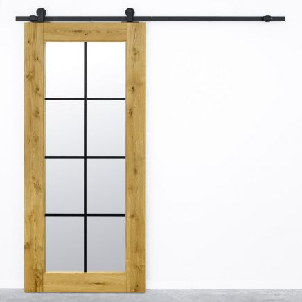 drzwi przesuwne drewniane z lustrem loft