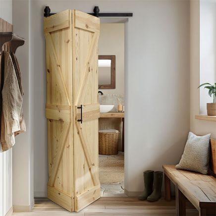 drzwi składane sosnowe rustykalne