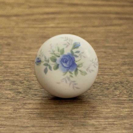 gałki meblowe ceramiczne z kwiatem