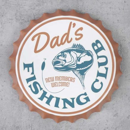 kapsel dekoracyjny ścienny blaszany fishing club