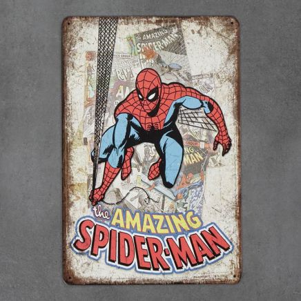 metalowa tabliczka retro amazing spider man