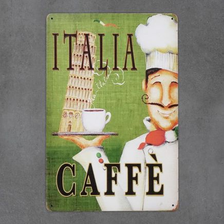 metalowa tabliczka retro italia caffe