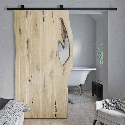 Drzwi przesuwne drewniane dębowe ONE BOARD PREMIUM surowe
