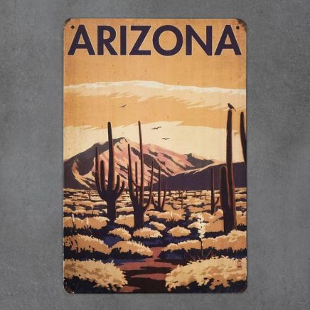 plakat metalowy dekoracyjny arizona