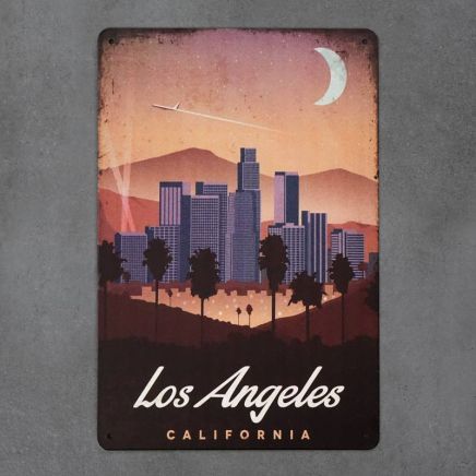 plakat metalowy na ścianę las angeles